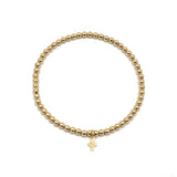 Erin Gray | 3mm Gold Filled Karma Waterproof Bracelet with Luxe Cross