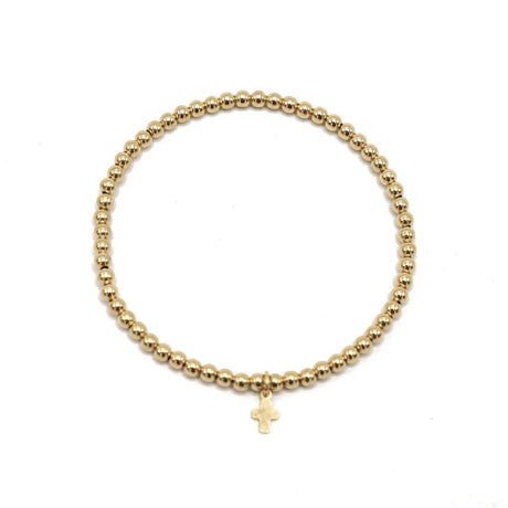Erin Gray | 3mm Gold Filled Karma Waterproof Bracelet with Luxe Cross