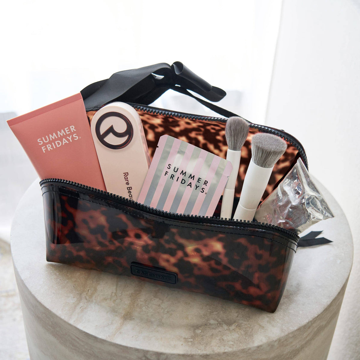 Case-Mate | Jelly Cosmetic Bag – Waterproof Lay-Flat Makeup Bag - Tortoiseshell