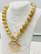 Two Forty Two | CHIC | Pendant on Beaded Necklace - Marbled Sand