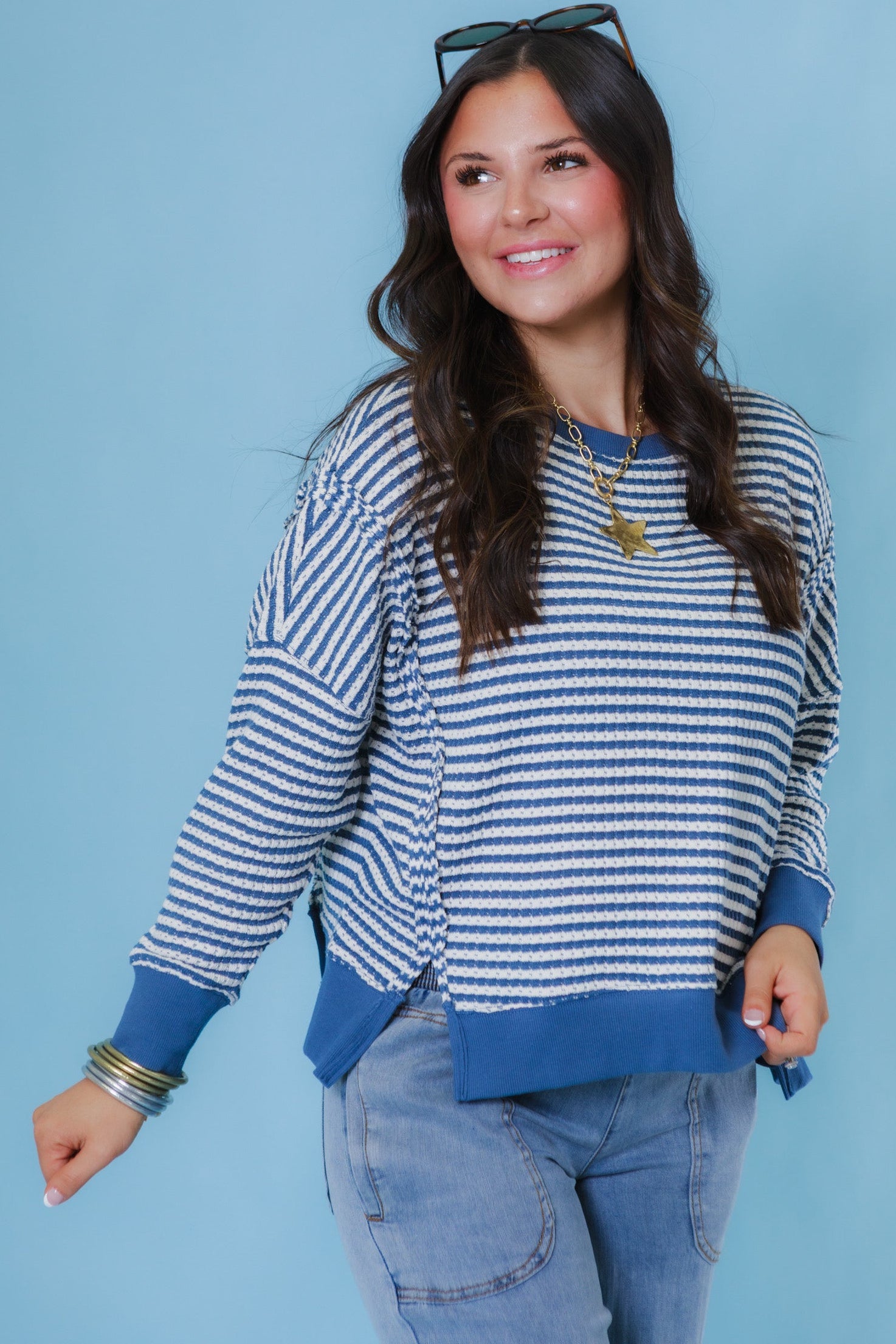 Southern Comfort V-Neck Ribbed Knit Top