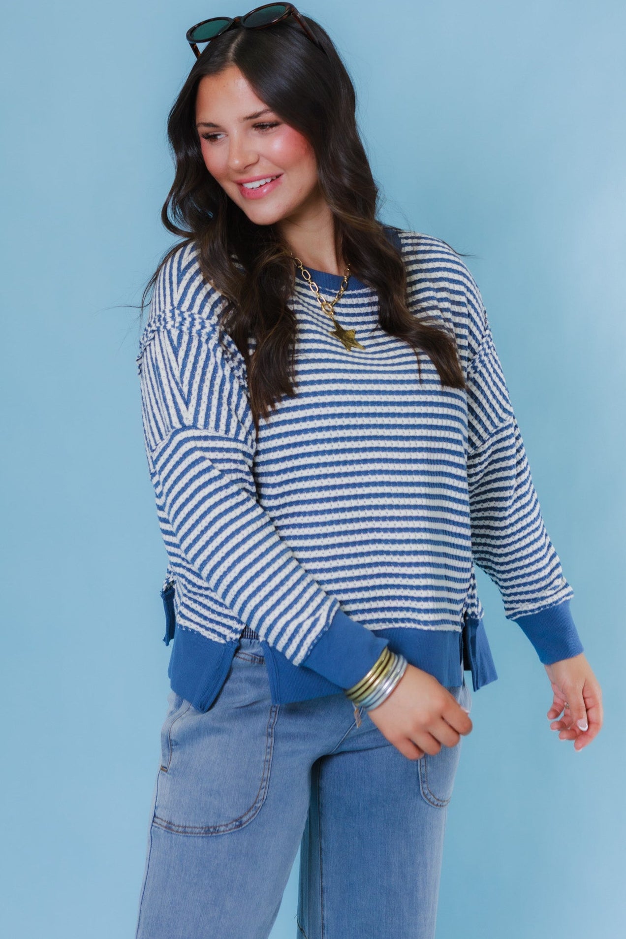 Southern Comfort V-Neck Ribbed Knit Top