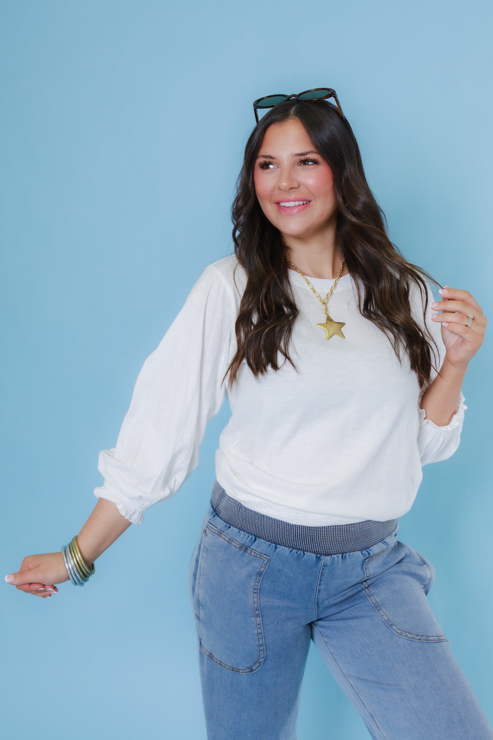 The Uptown Ease Puff Sleeve Top