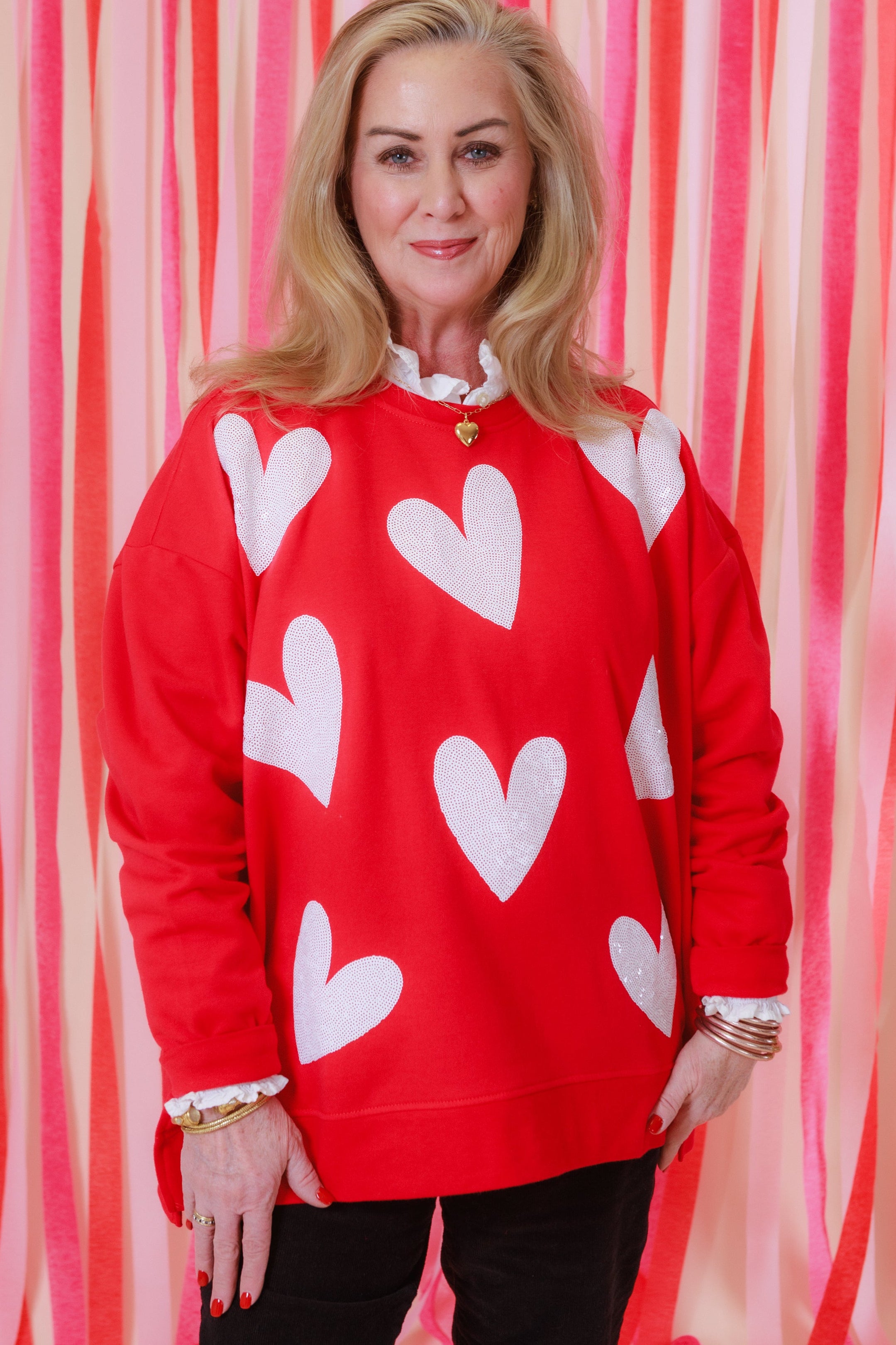 Mudpie | Red Valentine's Sparkle Sweatshirt