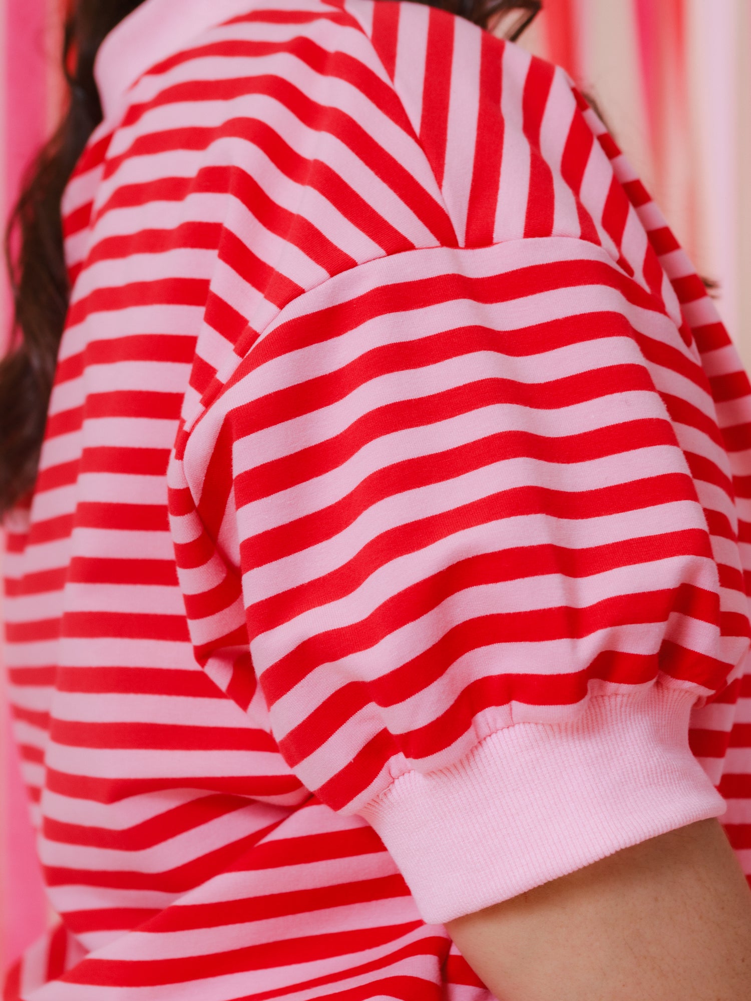 The Mock Neck Stripe Sweatshirt