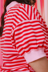 The Mock Neck Stripe Sweatshirt