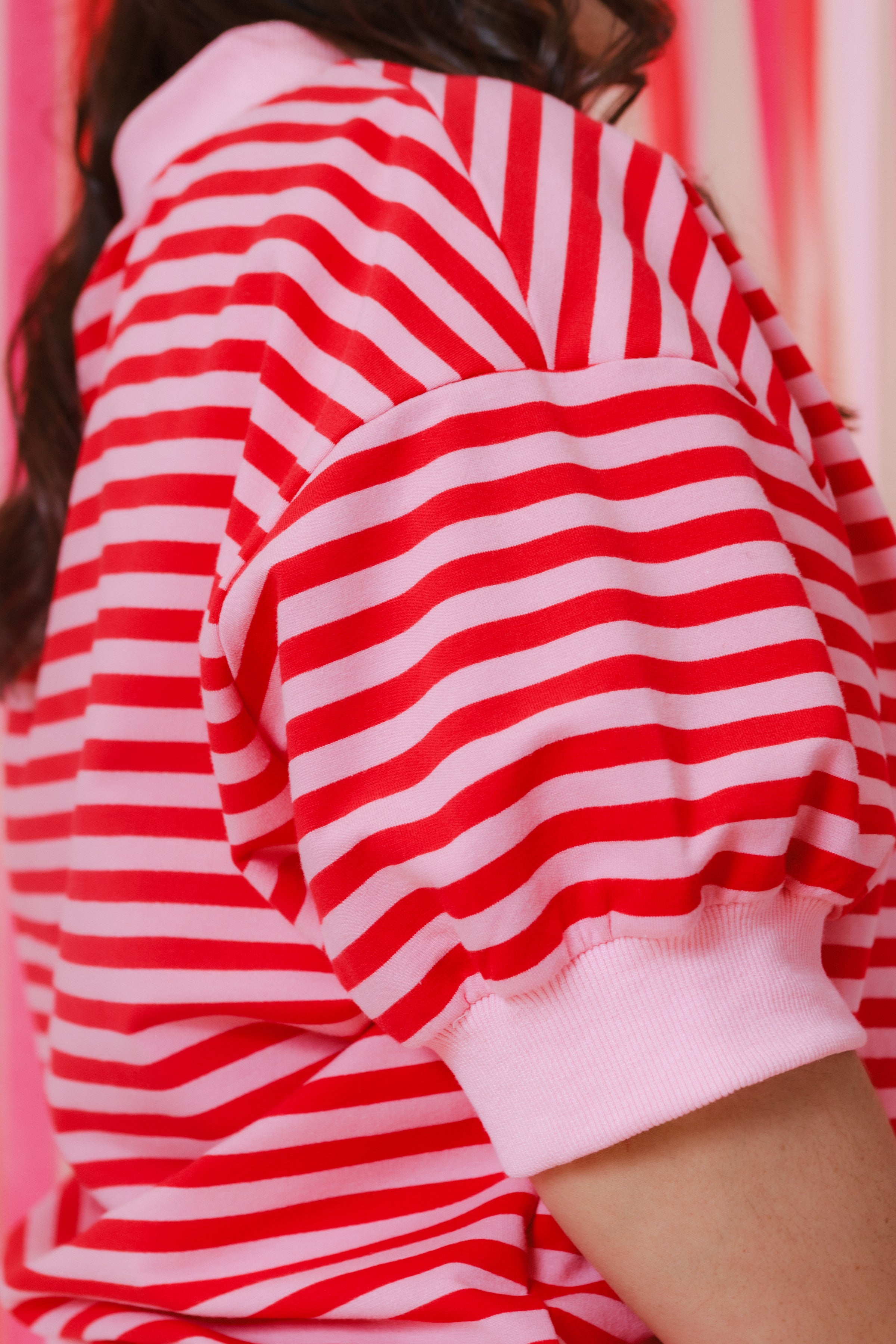 The Mock Neck Stripe Sweatshirt