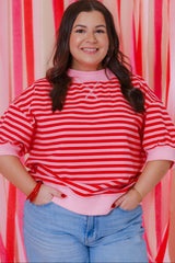 The Mock Neck Stripe Sweatshirt