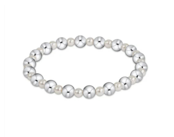 Enewton | Pearl Grateful Pattern 4mm Bead Bracelet - 6mm Sterling