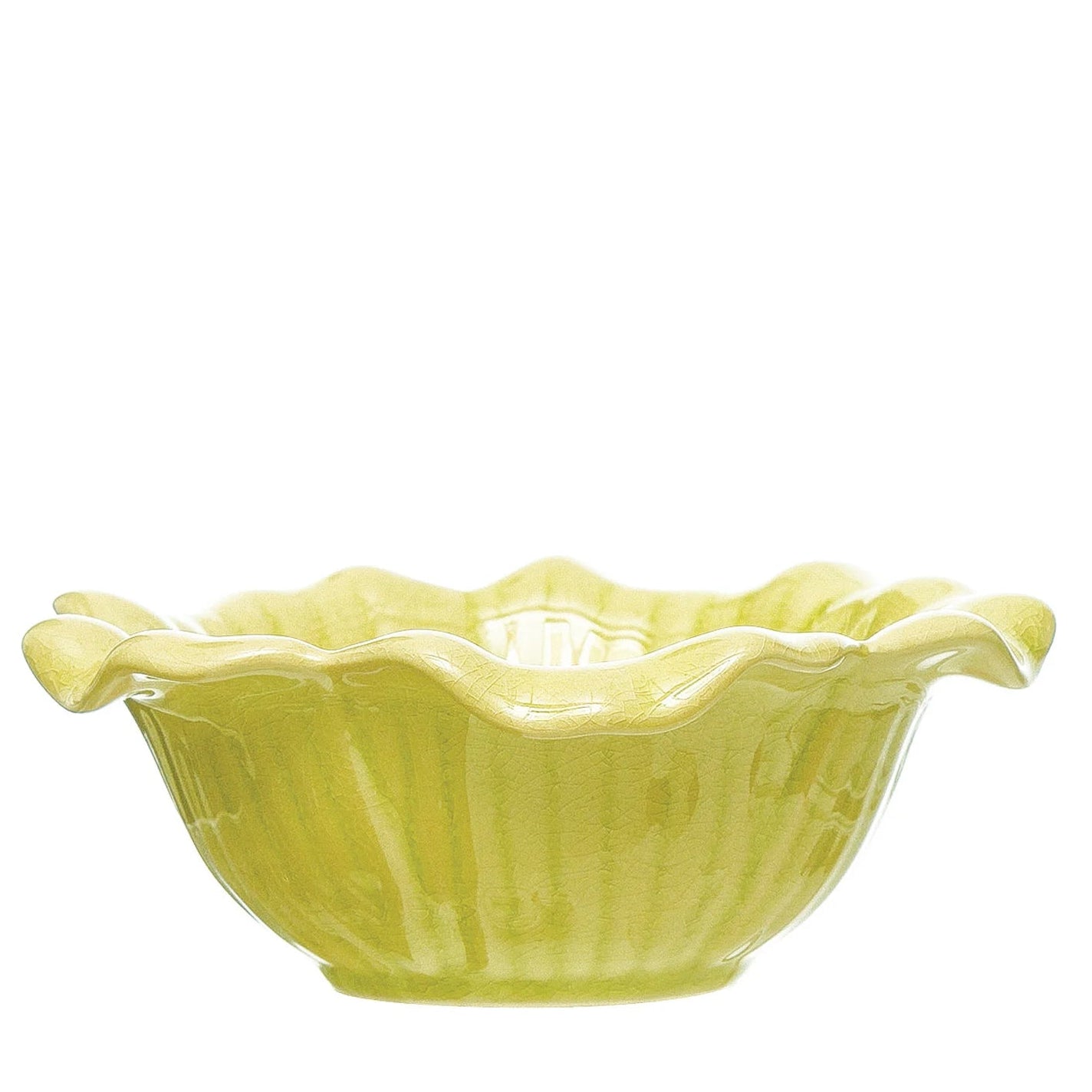 Creative Co-Op | Debossed Stoneware Flower Bowl, Crackle Glaze
