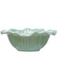 Creative Co-Op | Debossed Stoneware Flower Bowl, Crackle Glaze