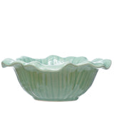 Creative Co-Op | Debossed Stoneware Flower Bowl, Crackle Glaze