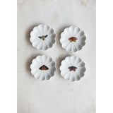 Stoneware Fluted Dish w/ Insect