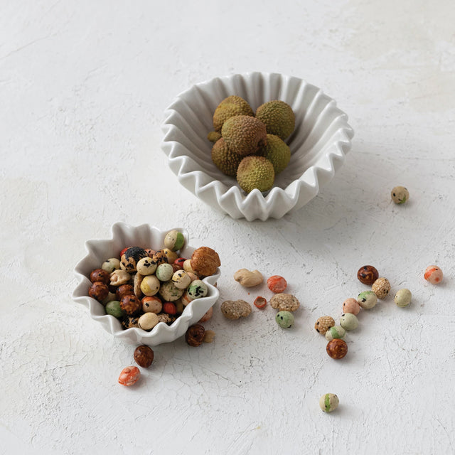 Stoneware Fluted Bowl - White