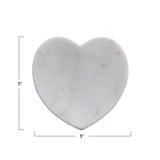 Marble Heart Shaped Dish, White