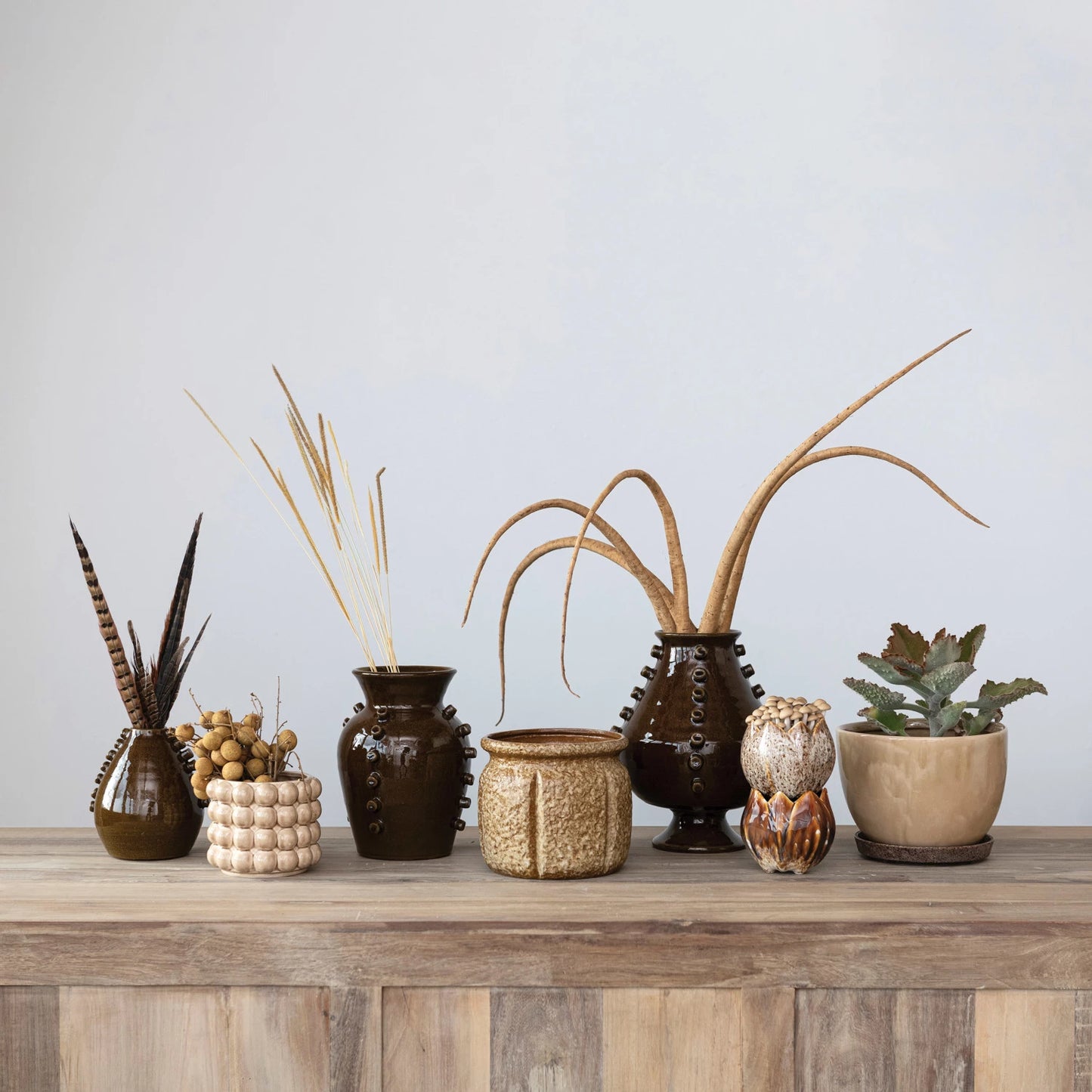 Stoneware Flower Shaped Planters 29306398