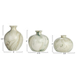 Creative Co-Op | Stoneware Vases with Marbled Design