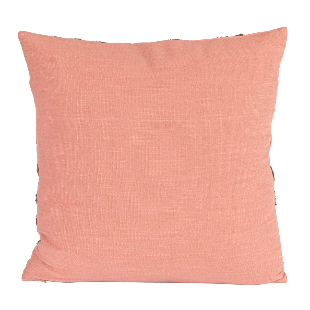 20" Square Cotton Slub Pillow w/ Embroidered Tiger & Flowers