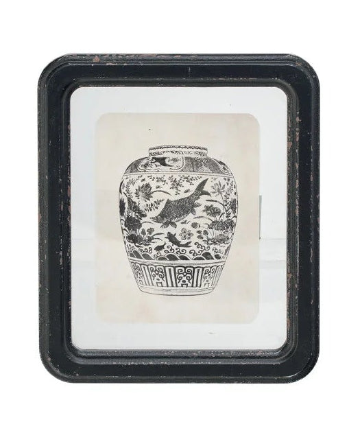 Creative Co-Op | Wood Framed Vase Print - 3 Styles