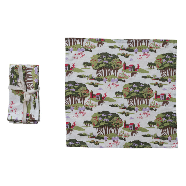 Creative Co-Op | 18"  Printed Napkins, Set of 4