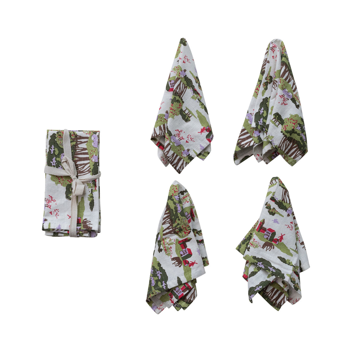 Creative Co-Op | 18"  Printed Napkins, Set of 4
