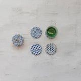 Creative Co-Op | 4" Round Stoneware Pattern Coaster, Set of 4