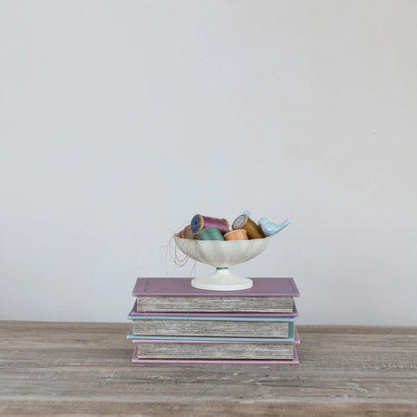 Creative Co-Op | 5" Metal Scalloped Bowl with 3D Cast Iron Birds on Rim