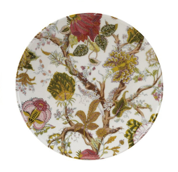 Creative Co-Op | 8 1/2" Round Printed Stoneware Plate with Botanicals