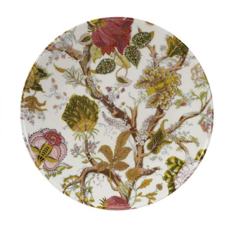 Creative Co-Op | 8 1/2" Round Printed Stoneware Plate with Botanicals