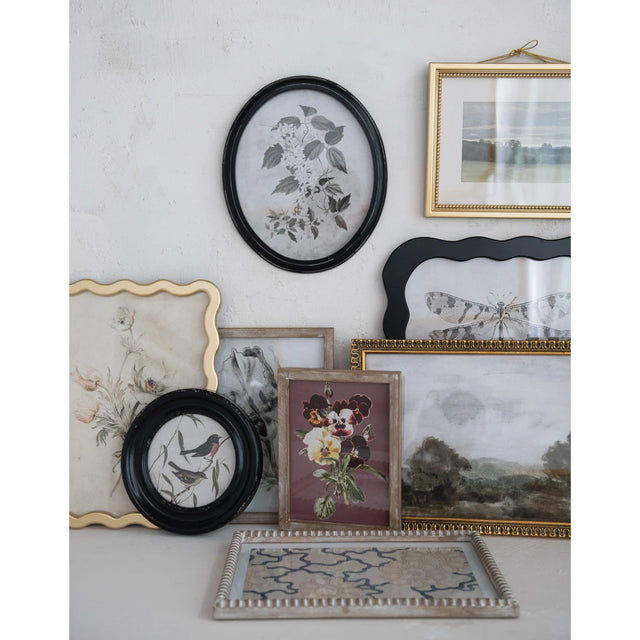 Creative Co-Op | Wood Framed Glass Wall Décor