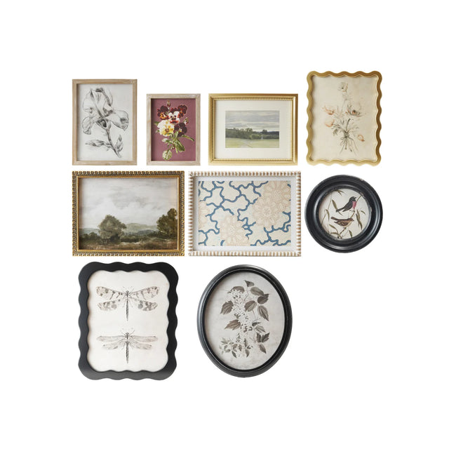 Creative Co-Op | Wood Framed Glass Wall Décor
