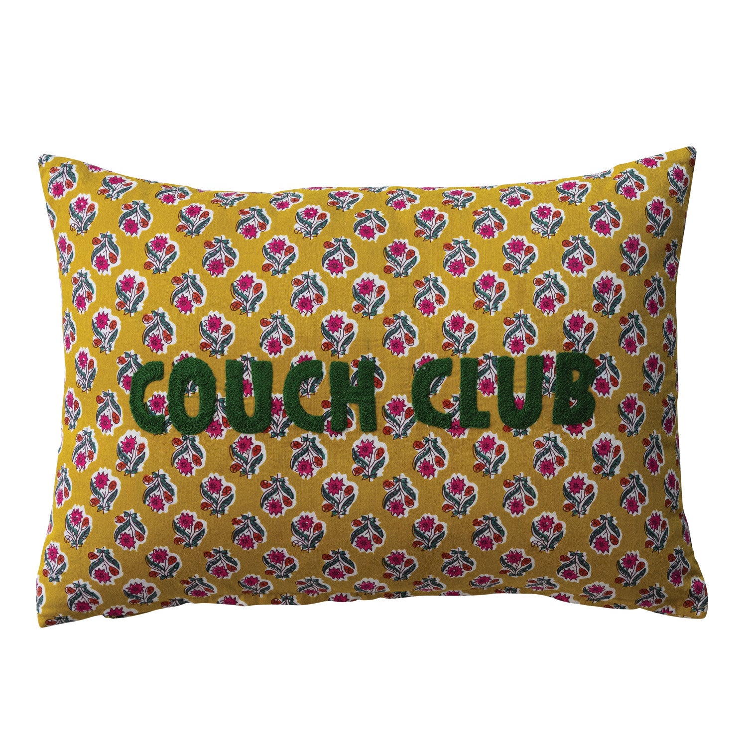 Creative Co-Op | "Couch Club" Cotton Voile Lumbar Pillow