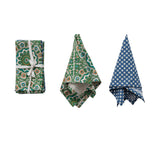 Creative Co-Op | Cotton Napkins with Block Print Patterns Set of 4
