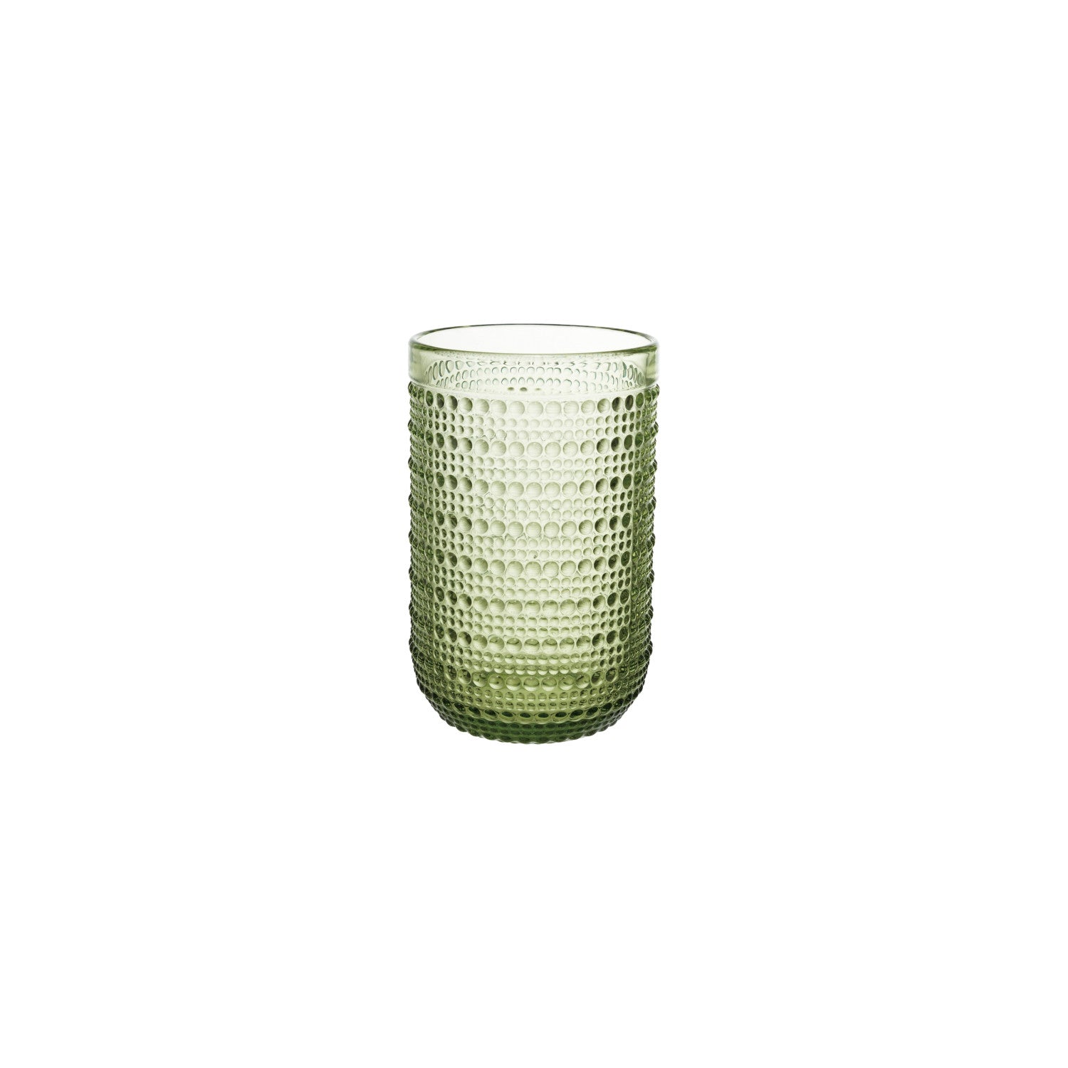 Creative Co-Op | 12 oz. Green Drinking Glass with Raised Dots