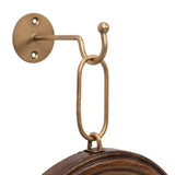 Creative Co-Op | Circle Wood Framed Antique Mirror Wall Decor with Butterflies & Metal Wall Hook