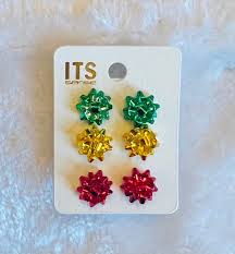 Christmas Bow Earring Set