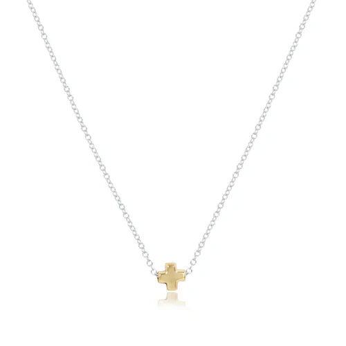 Enewton | 16" Necklace Sterling Mixed Metal - Signature Cross Small Gold