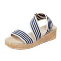 Charleston Shoe Co. | Rosa Navy Linen Stripe