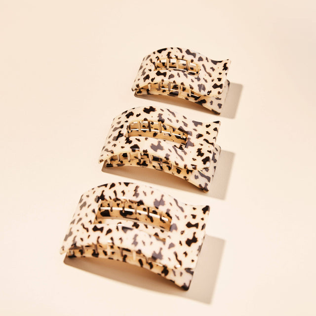 Teleties |  Flat Rectangle Hair Clip | Large | Blonde Tortoise