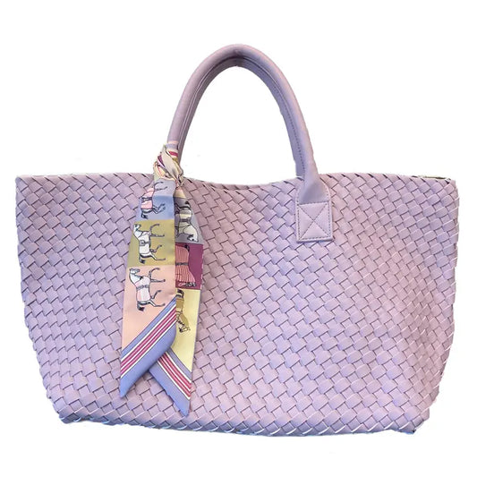 The Hand Woven Tote Bag In Lilac