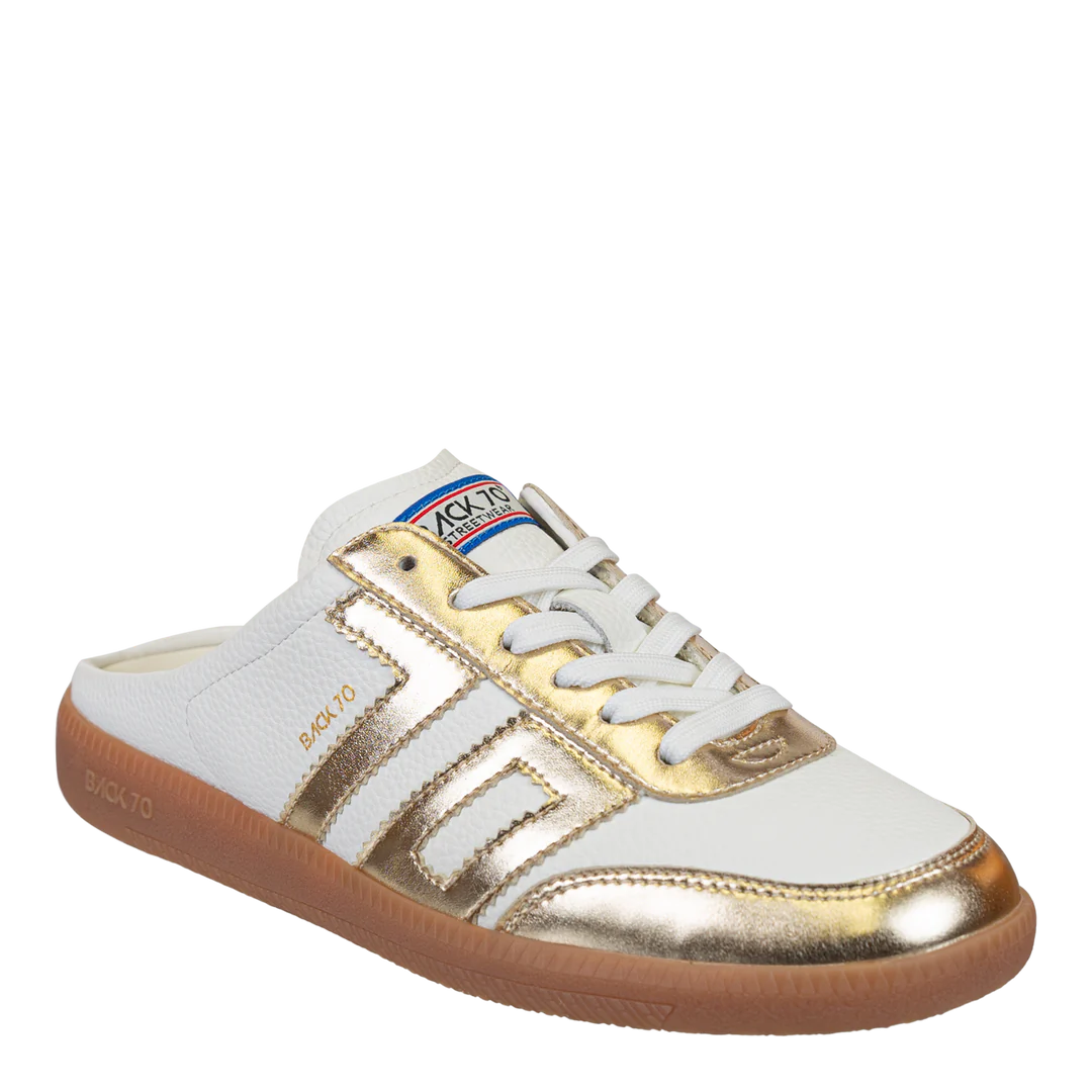 Back70 | Easter Backless Sneakers in Metallic Gold