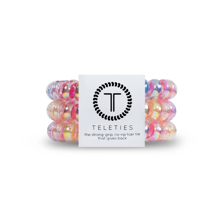 Teleties | Eat Glitter for Breakfast - Large Spiral Hair Ties