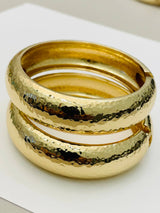 Two Forty Two | CHIC | Hammered Hinge Bracelet - Gold