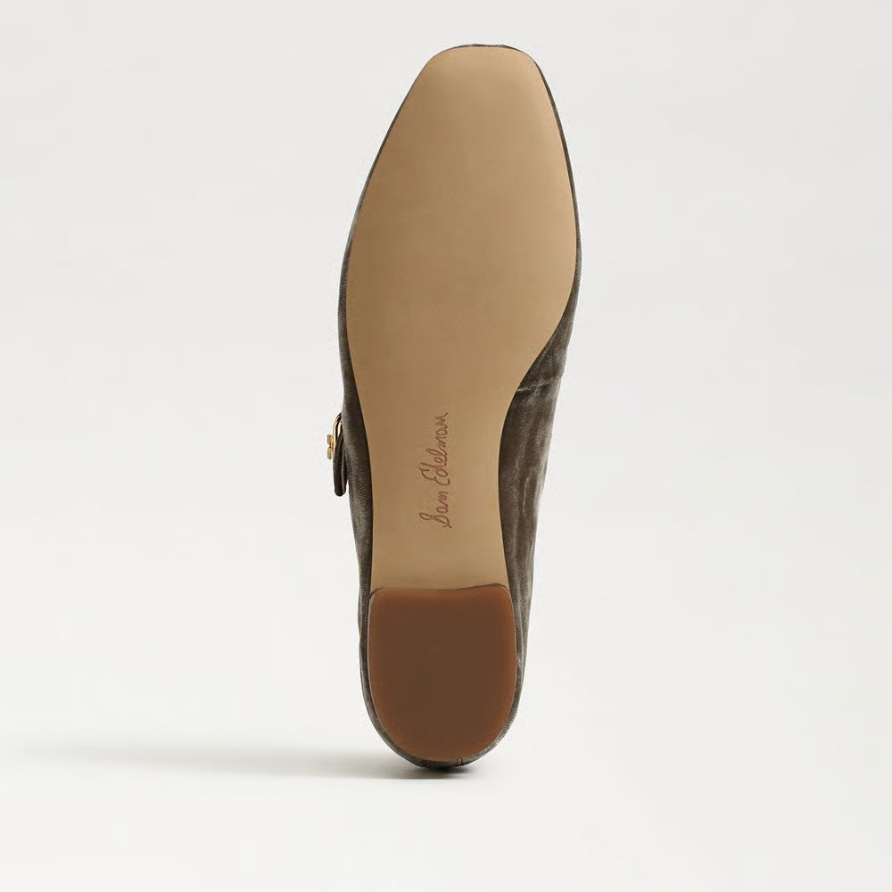 Sam Edelman | Michaela Mary Jane Flat in Dark Sage Velvet