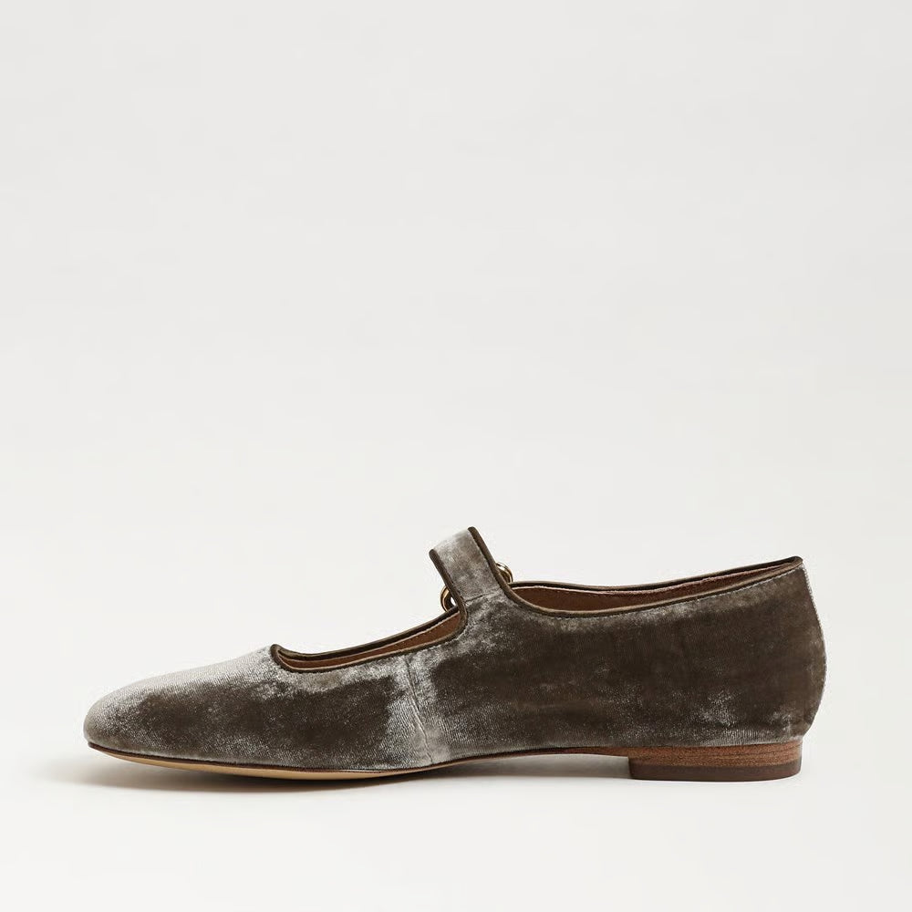 Sam Edelman | Michaela Mary Jane Flat in Dark Sage Velvet