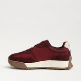 Sam Edelman | Langley Lace Up Sneaker in French Burgundy Nylon/Suede
