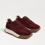 Sam Edelman | Langley Lace Up Sneaker in French Burgundy Nylon/Suede