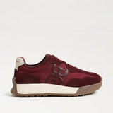 Sam Edelman | Langley Lace Up Sneaker in French Burgundy Nylon/Suede