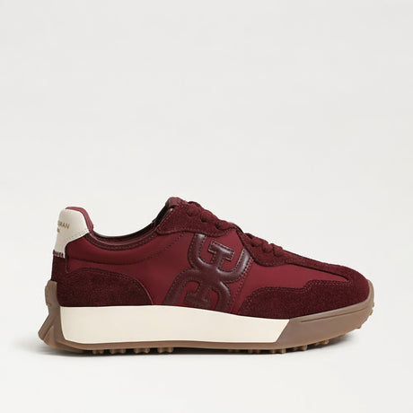 Sam Edelman | Langley Lace Up Sneaker in French Burgundy Nylon/Suede