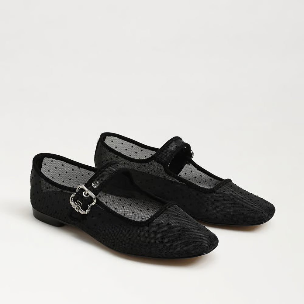 Sam Edelman | Michaela Mesh Mary Jane Flat in Black Dot